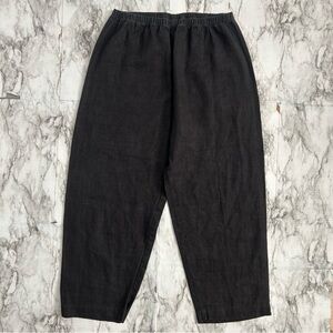 Private Edition by Chico’s | women’s size 1 Black linen pull-on pants wide Leg